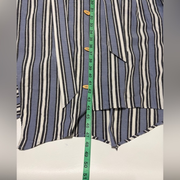 Soft Surroundings Standout Shirt Dress Blue Wmn’s M Belt Coastal Stripes - Picture 7 of 10